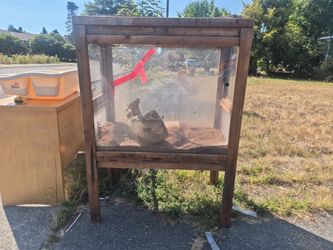Large standing wooden reptile cage