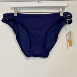 Kona Sol Women’s Medium Coverage Hipster Bikini Swim Bottom Blue Size Large NWT