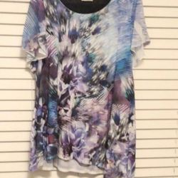 Avenue multicolor short sleeve blouse 26/28