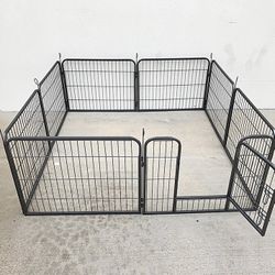 (New) $85 Heavy Duty 24” Tall Dog Pet Playpen Fence Gate, 8-Panels X (24” Tall X 32” Wide)