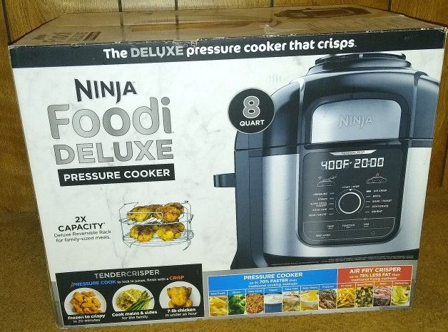 New In Box Ninja Foodi Deluxe XL 8 Quart Pressure Cooker