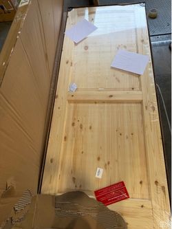 32'' x 80'' 2-Panel Wood Door, Natural Solid Pine Interior Door Slab