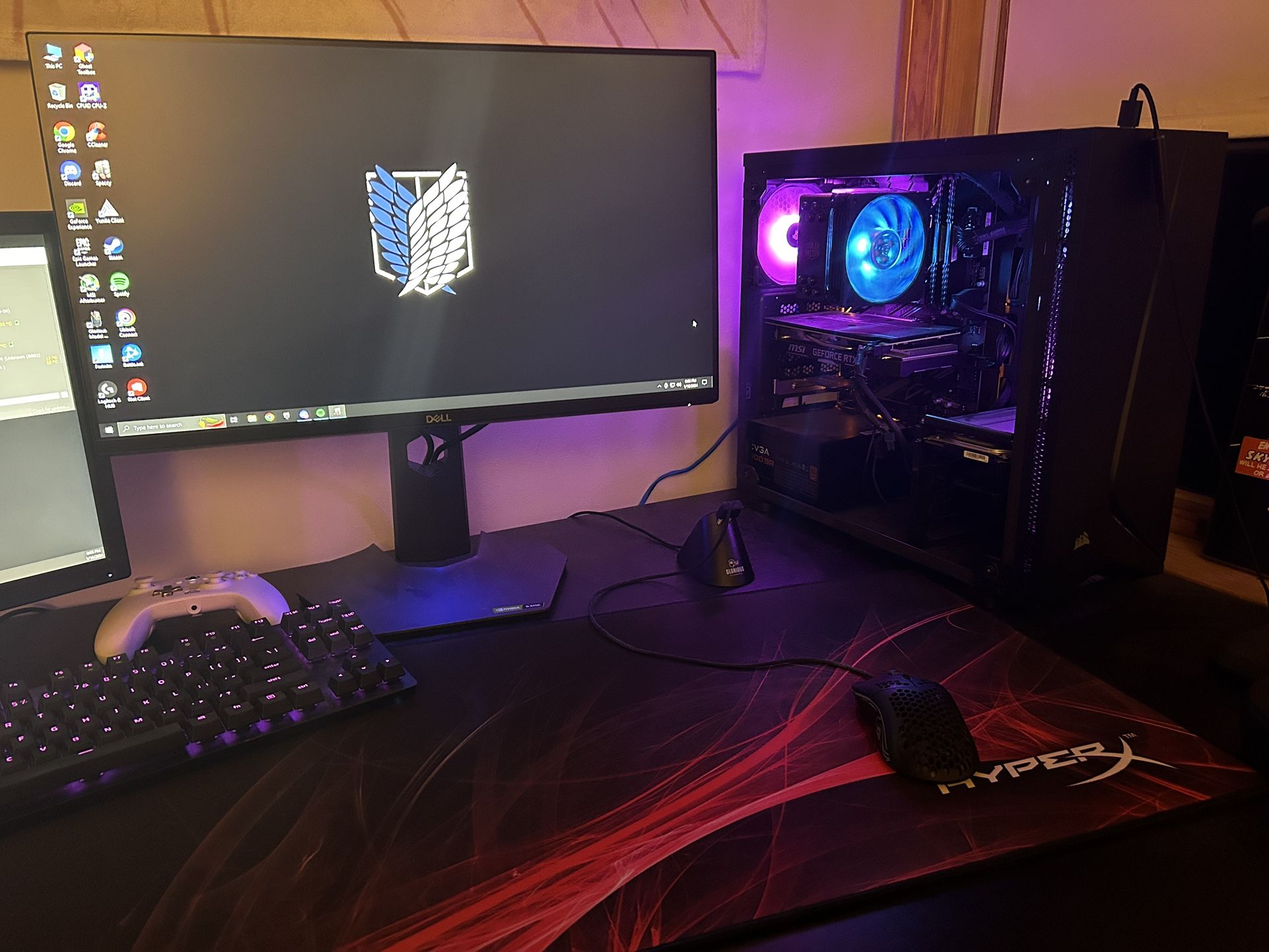 Custom Gaming Pc And 240hz Monitor With Peripherals