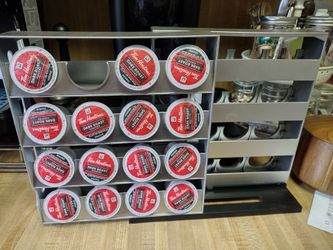 Plastic space saving vertical 36 k cups holder