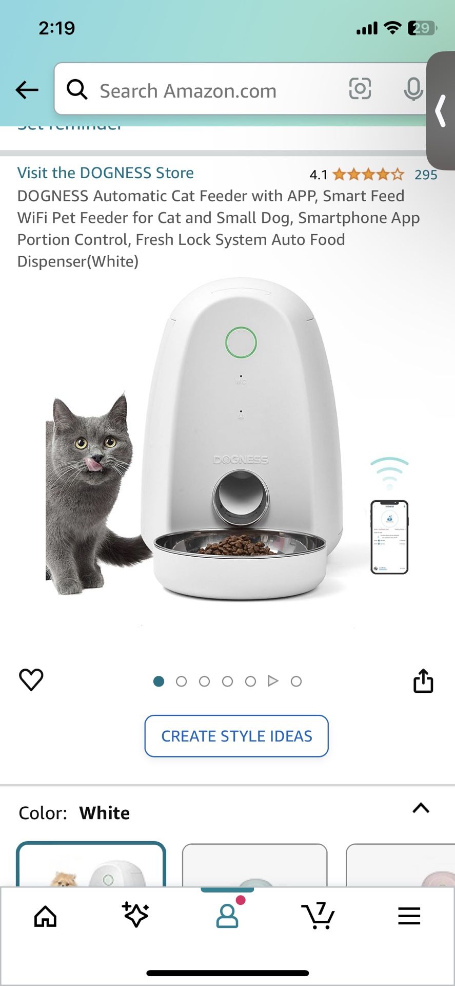 DOGNESS Automatic Cat Feeder with APP, Smart Feed WiFi Pet Feeder for Cat and Small Dog, Smartphone App Portion Control, Fresh Lock System Auto Food D