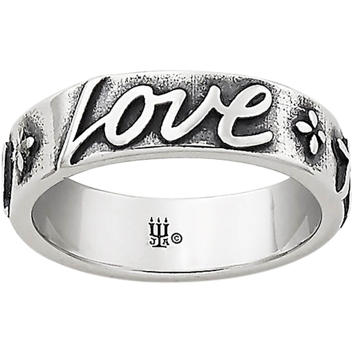 Retired James Avery Sterling Silver Script Faith Hope Love Ring size 9