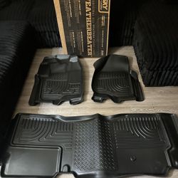 Husky Liners Weatherbeater Floor Mats 2012-2016 Ford F-250/F-350 Crew Cab Black 3-pc