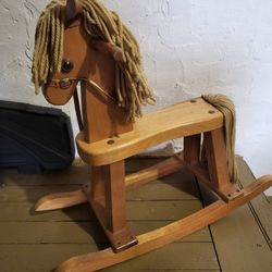 Vintage Wood Rocking Horse 