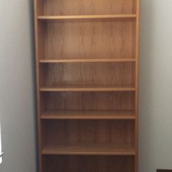 Bookcase Light Colored Wood Notice Back Panel