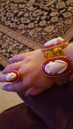 Luxury natural stone 24 k gold plated set