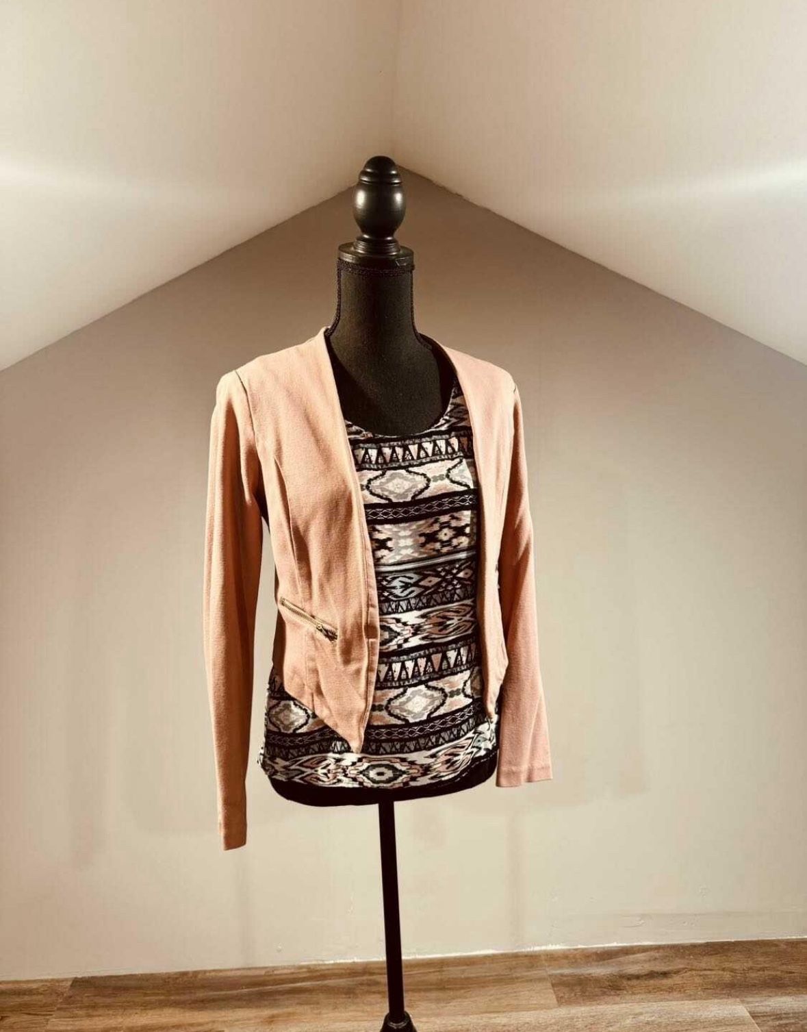 Small pink Blazer and Aztec Top Combo