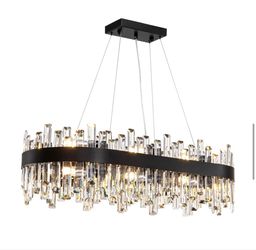 Kacy 16-Light Dimmable Modern Matte Black Rectangle Chandelier