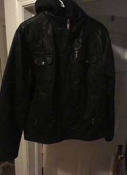 Men’s Faux leather black jacket