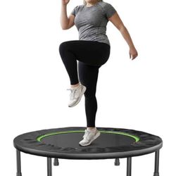 Fitvids 40" Foldable Trampoline – Fitness Rebounder, Quiet & Stable Exercise Trampoline for Indoor/Outdoor Cardio, Balance, Core Strength, Max Load 30