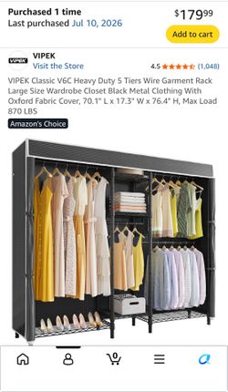 VIPEK V6C Heavy Duty Wire Garment Rack