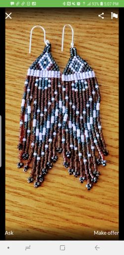 Hand made beaded earrings