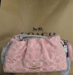 COACH PINK DENIM FAYE AND LAUREL
