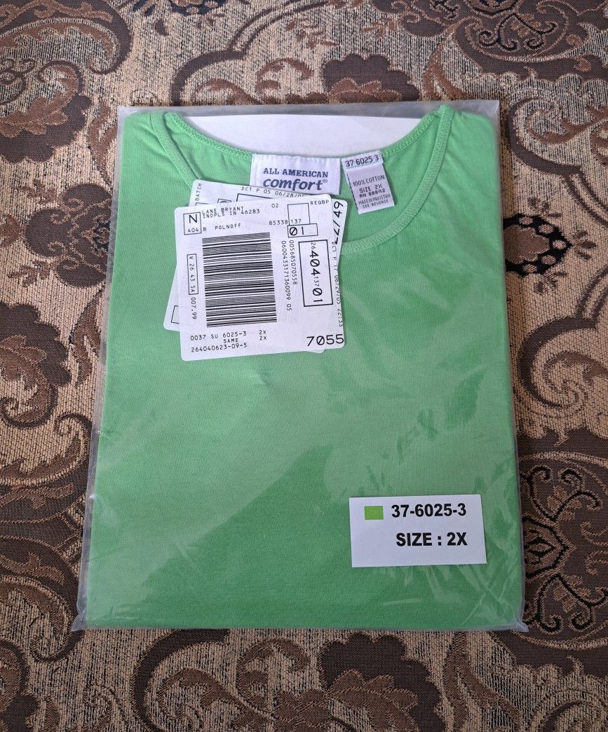 NIB 2X LANE BRYANT ALL AMERICAN COMFORT GREEN TEE 2X