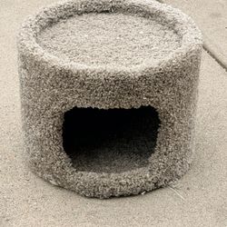 11” Brown Carpet Cat Cubby (14” Circumference)