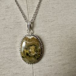 Bumblebee Jasper Pendant Necklace 