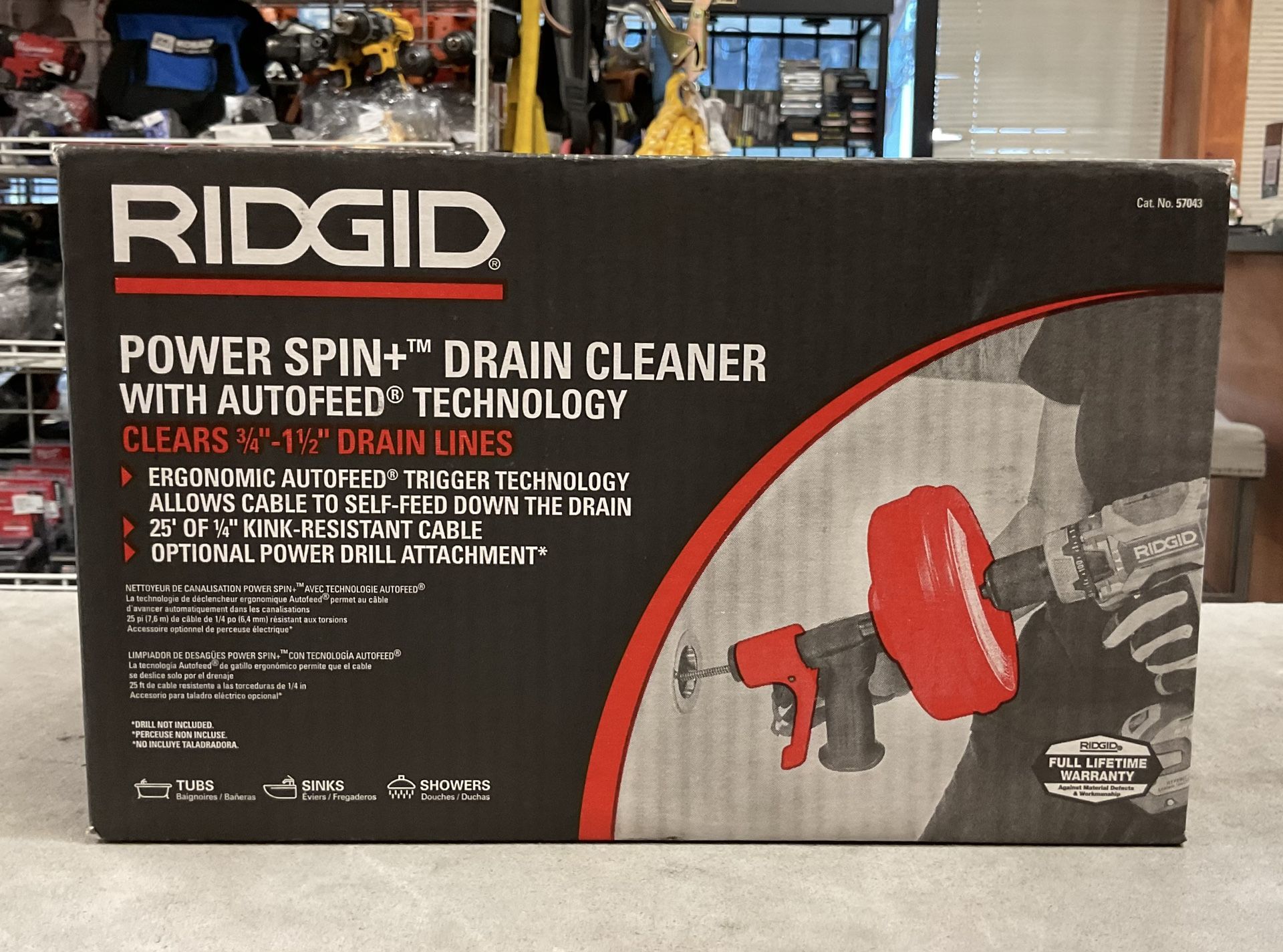 Ridgid Power Spin Drain Cleaning Snake