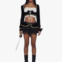 Dolls kill Pirate Maiden Costume - Ren-Faire Crop Top Mini Skirt Outfit