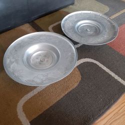 2 Aluminum Antique Decorative Plates