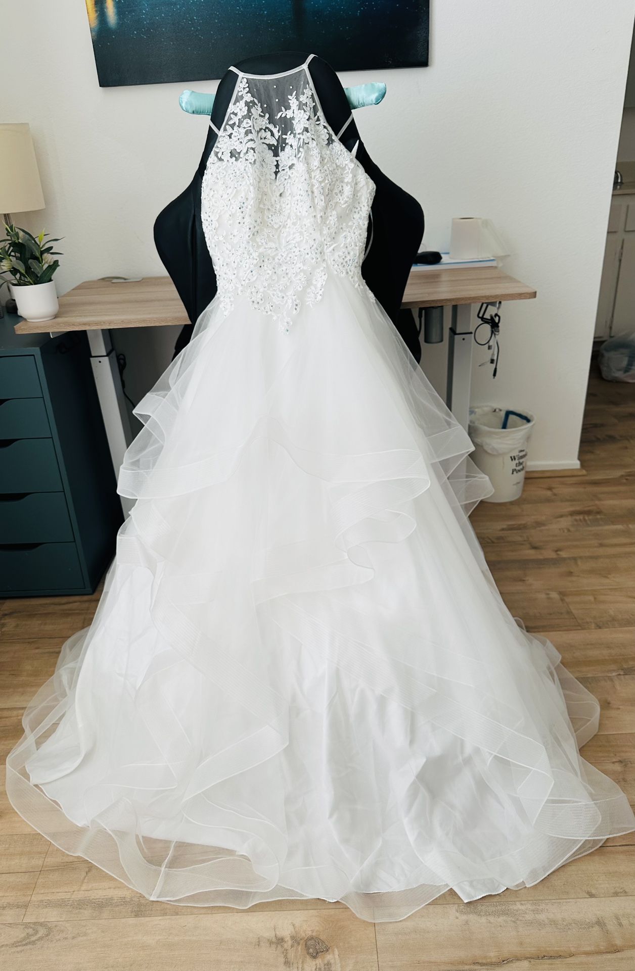 Elegant Camille La Vie white ballgown wedding dress in size