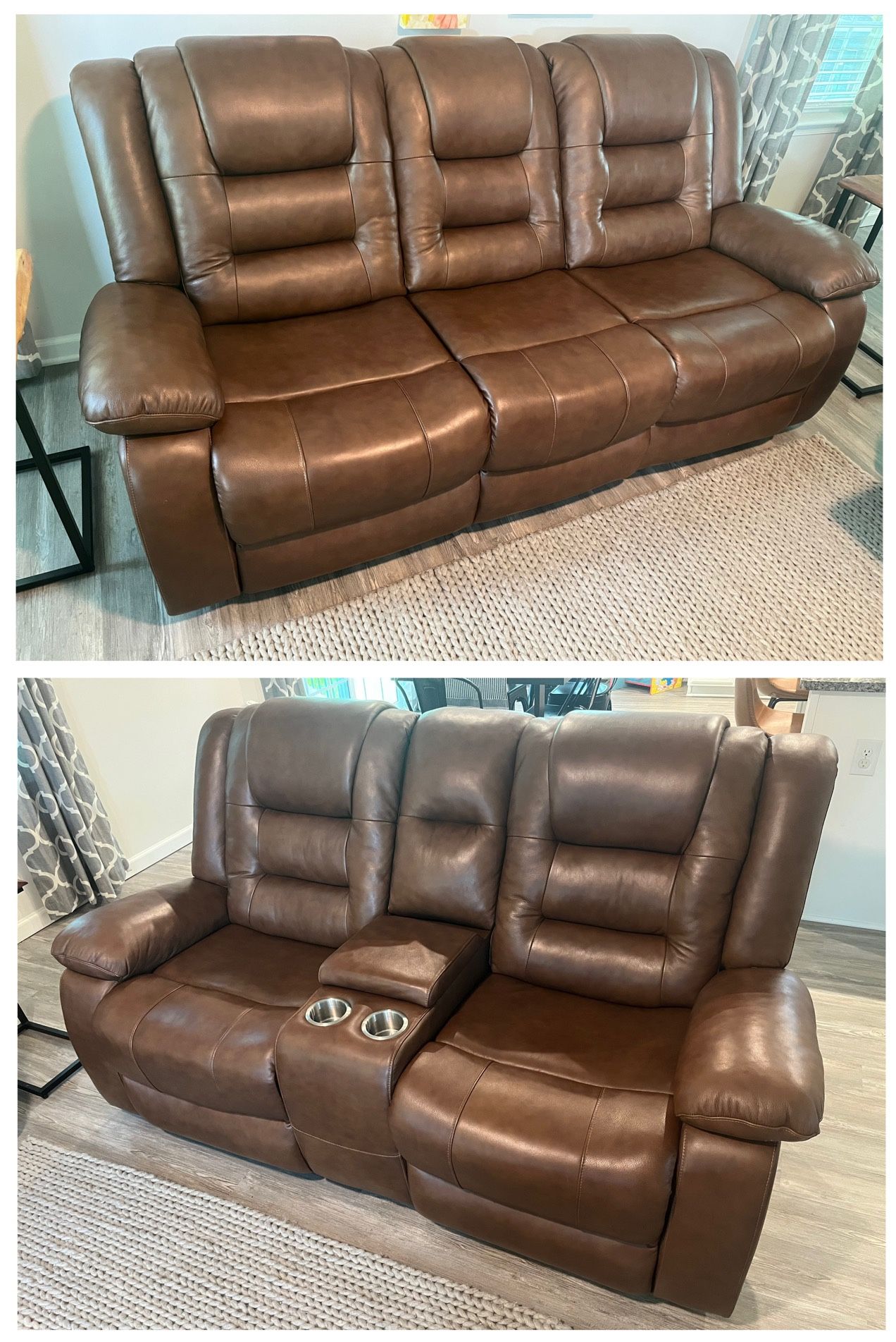 Dual Reclining Sofa and Loveseat