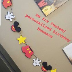 Mickey Mouse Birthday banners/ photoshoot banner