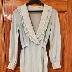 Triko Bella Hosecoat robe gown home dress Vintage Made in Romania S