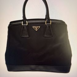 Prada nylon bag with Saffiano leather straps - genuine