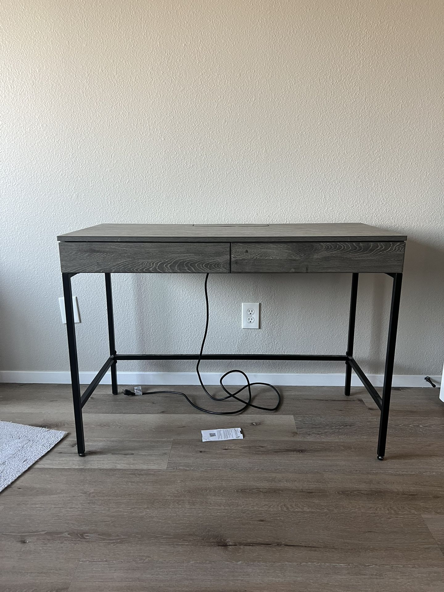 Desk With Charging Port And Desk Chair