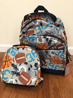 Backpack with lunch bag set
