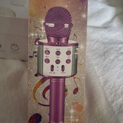 NEW KTV wireless Microphone HIFI Speaker Karaoke Bluetooth Purple