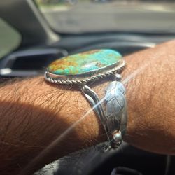 Vintage Royston silver cuff stamped Sterling and by the artist