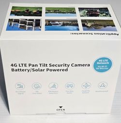 4G LTE Solar Security Camera Pan Tilt PTZ Battery Powered Wireless Outdoor Black