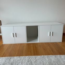 Two Cat Hidden Litter Box Cabinet /TV Stand 