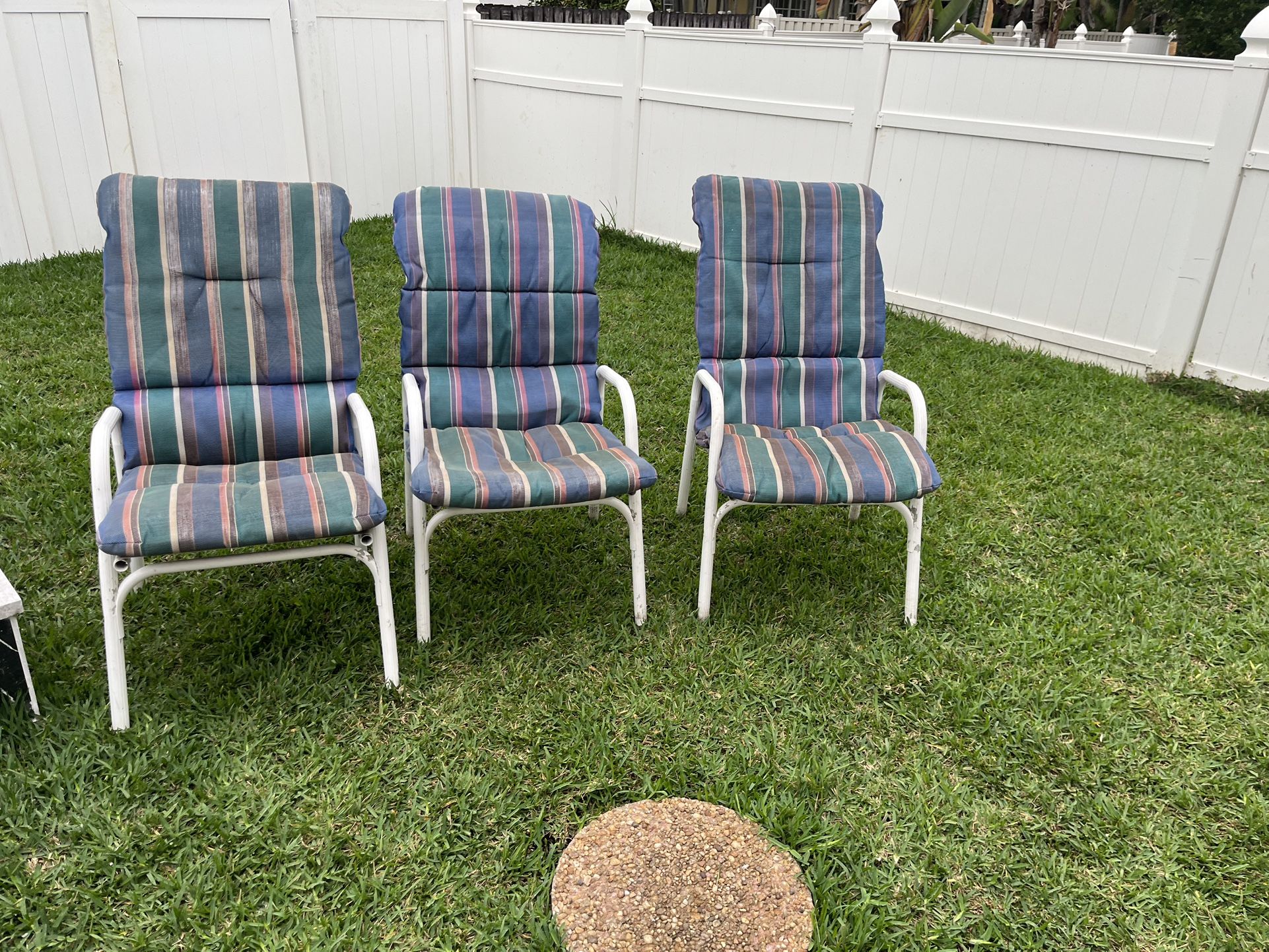 3 Outside Chairs In Good Condition