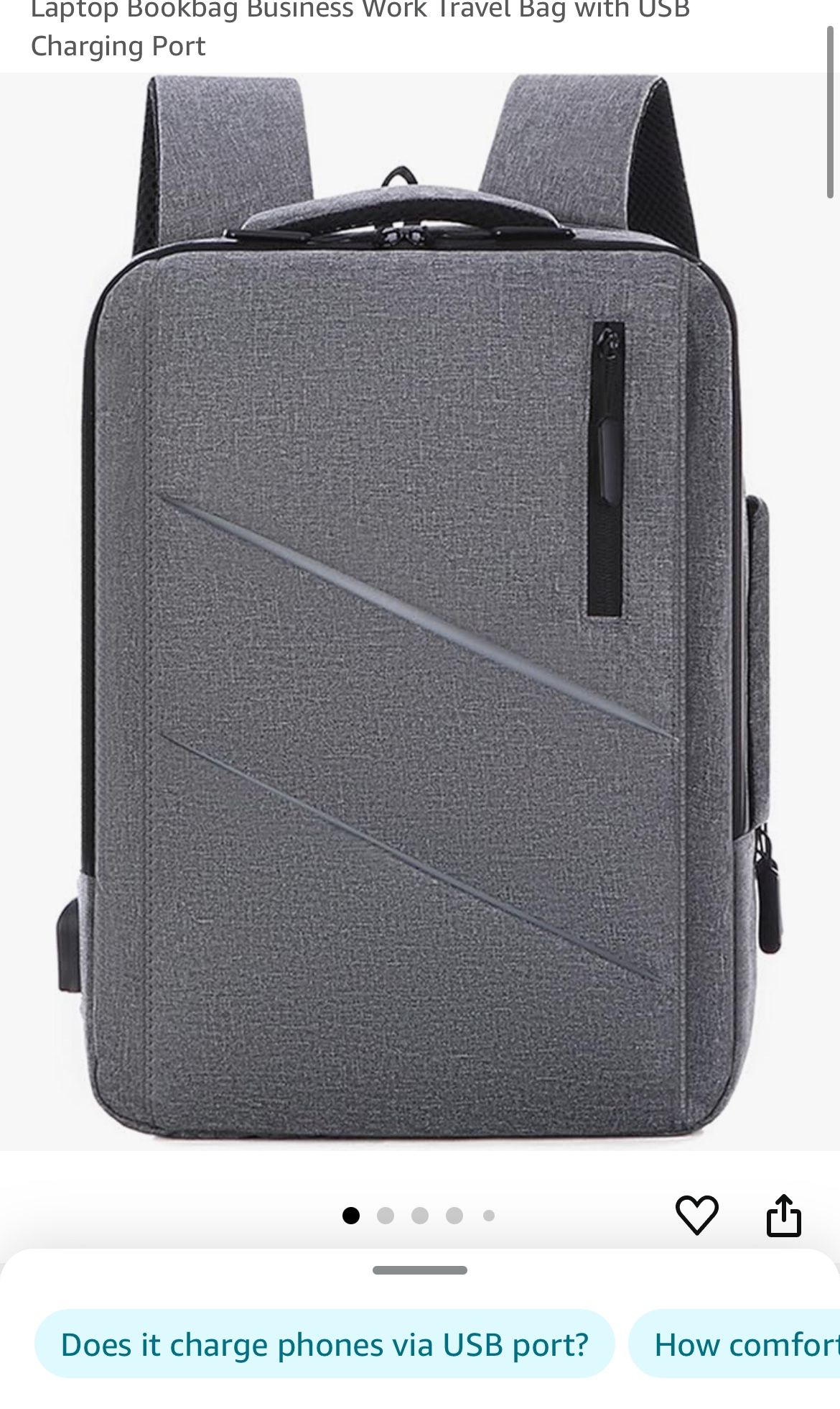 Men's Large Capacity Backpack Oxford Cloth 15.6 inch Laptop Bookbag Business Work Travel Bag with USB Charging Port