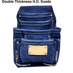 Double Thickness Heavy Duty Premium Suede Leather Tool Pouch 10 PKT
