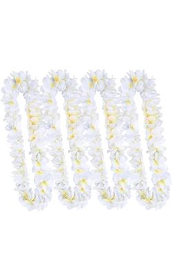 Hawaiian Flower Leis Tropical Luau Party Supplies, 6pcs