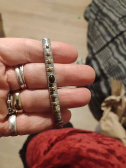 Italian vintage braclet stainless steel with 18k accents