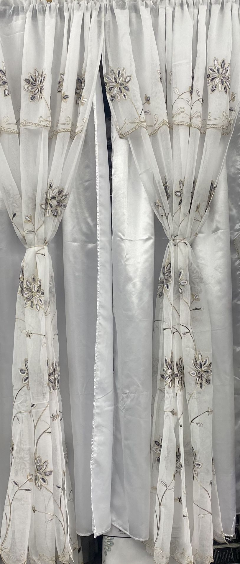 Floral Embroidered Curtains