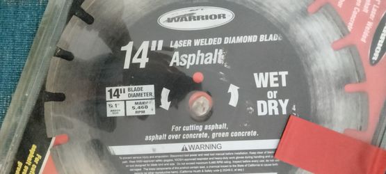Warrior 14" asphalt wet/dry diamond blade