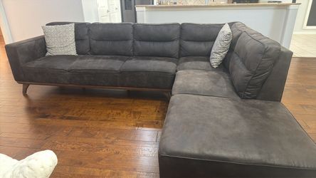 Dark gray L shaped sectional sofa