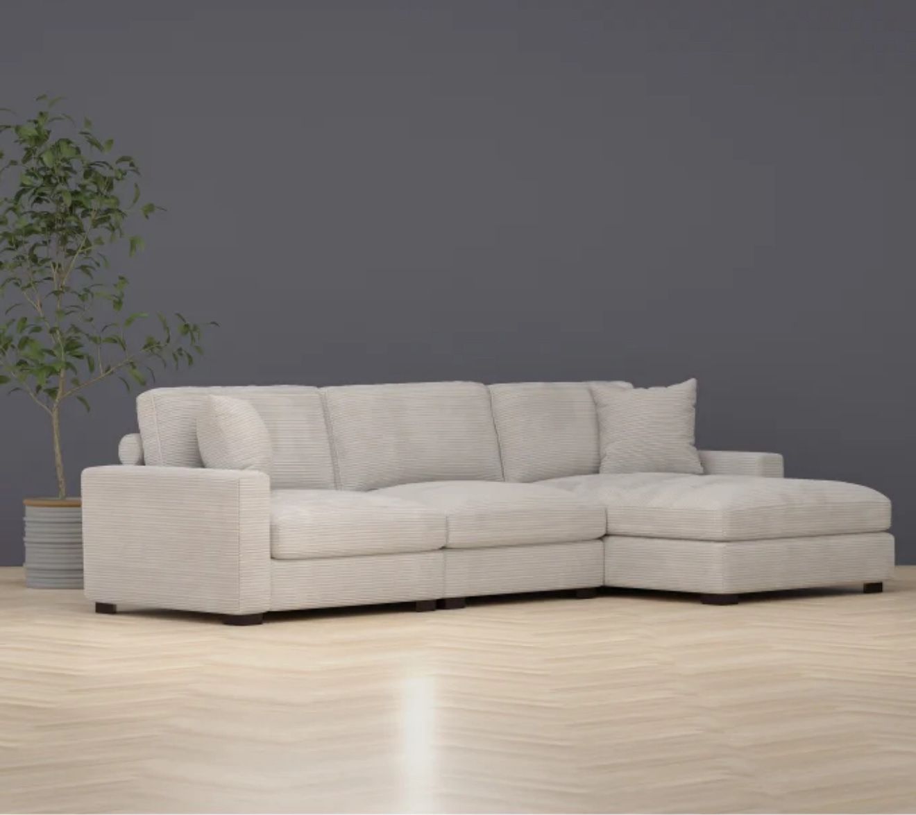 3pc Right Chaise Sofa & Chaise