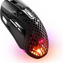 SteelSeries Aerox 5 Wireless - Holey RGB Gaming Mouse - Ultra-lightweight Water Resistant Design - 9 Buttons – Bluetooth/2.4 GHz - 18K DPI TrueMove Ai