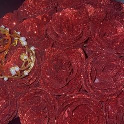 30 Piece Glittery Roses Forever Lasting