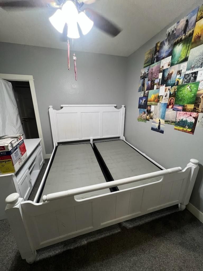 White Bed Frame and Box Springs